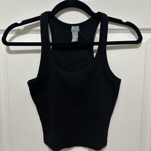 Tilly's black razor back cropped tank top